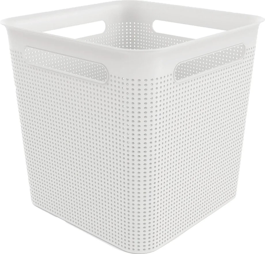 Rotho Úložný box s víkem a s madly BRISEN 18l, 29x29x29cm, bílý