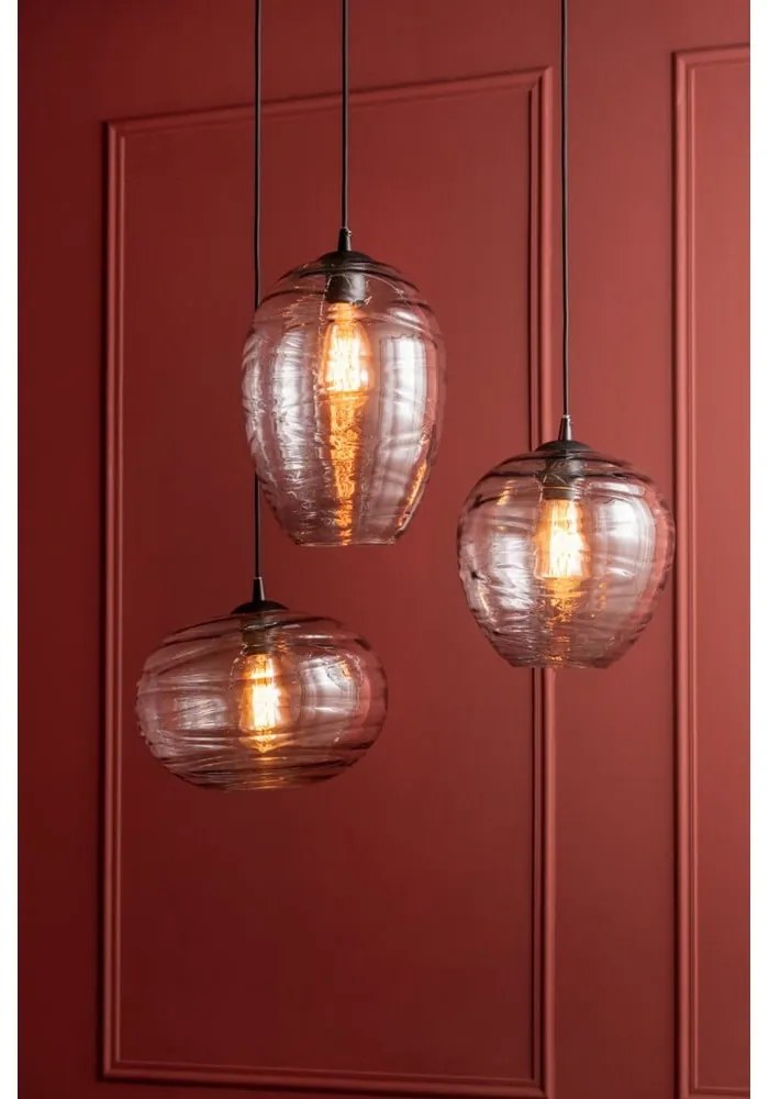 Sivé sklenené závesné svietidlo, výška 21 cm Sphere - Leitmotiv