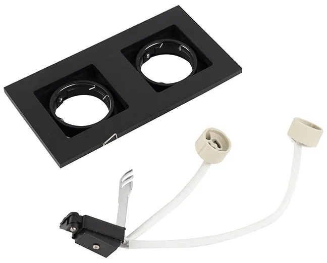 Moderné inteligentné zapustené bodové svietidlo čierne vrátane 2 Wifi GU10 - Qure