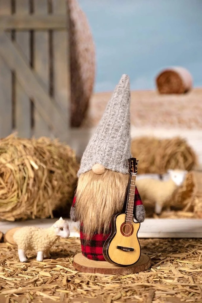 Sada 3 ks vánočních skřítků ELF 055 šedá/červená/černá