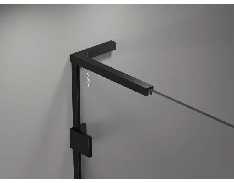 Mexen, Mexen Lunar L Otočné pravé sprchové dvere 90 cm, priehľadné, čierne - 834L-090-000-70-00-P