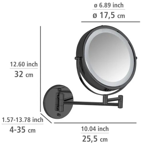 WENKO 71559800 - Zrkadlo POWER-LOC 25,5x32 cm čierne