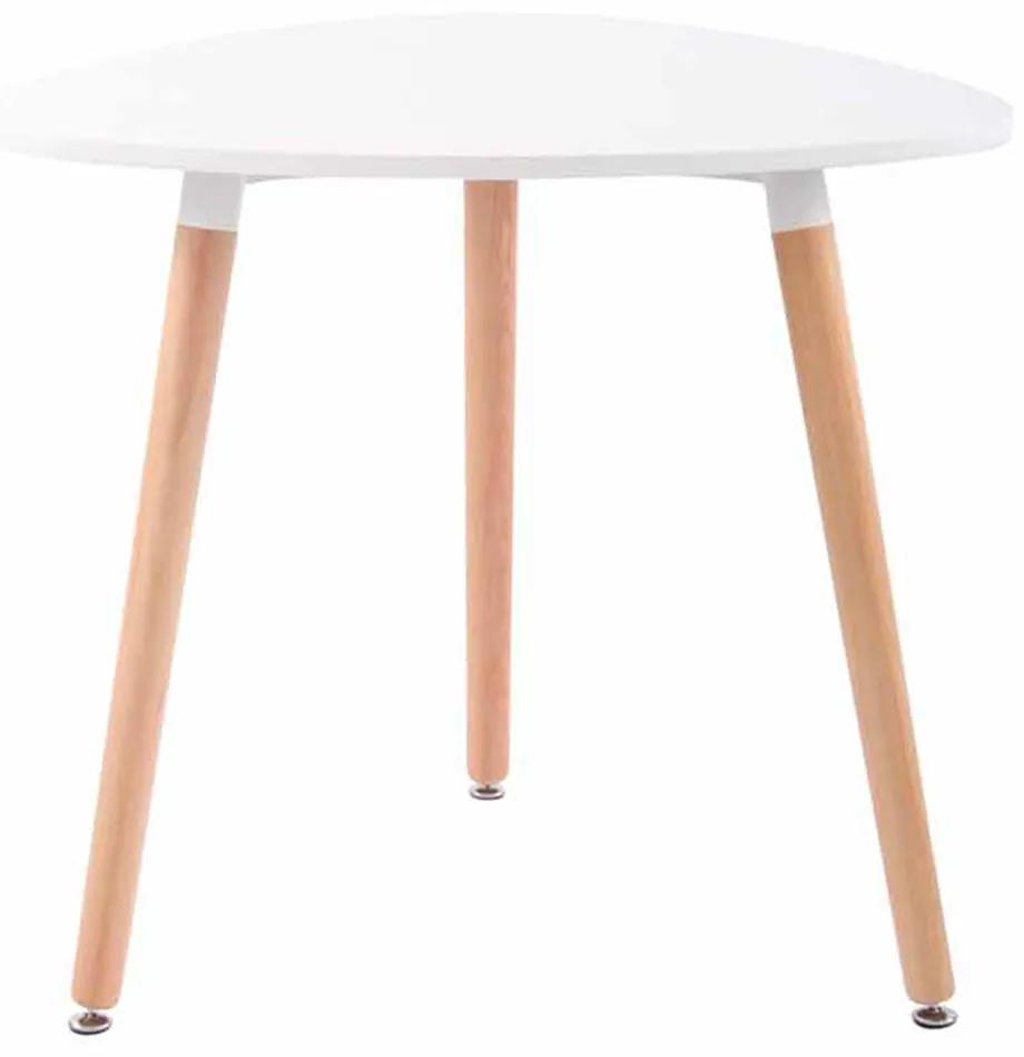 Kuchynský stôl drevený Abenra 80 natura ~ v75 x Ø80 cm - Biela