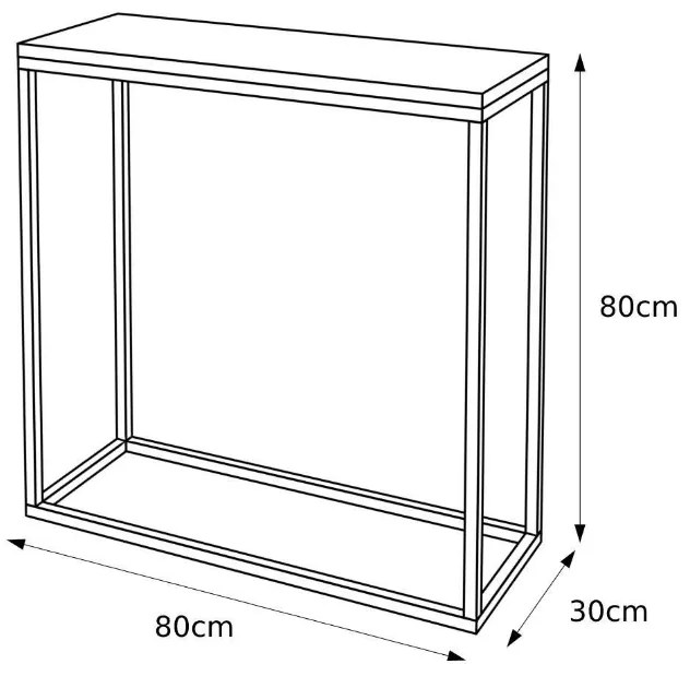 Moderná konzola BETONNI 80/100 cm, biely - tmavý betón Dĺžka: 80 cm