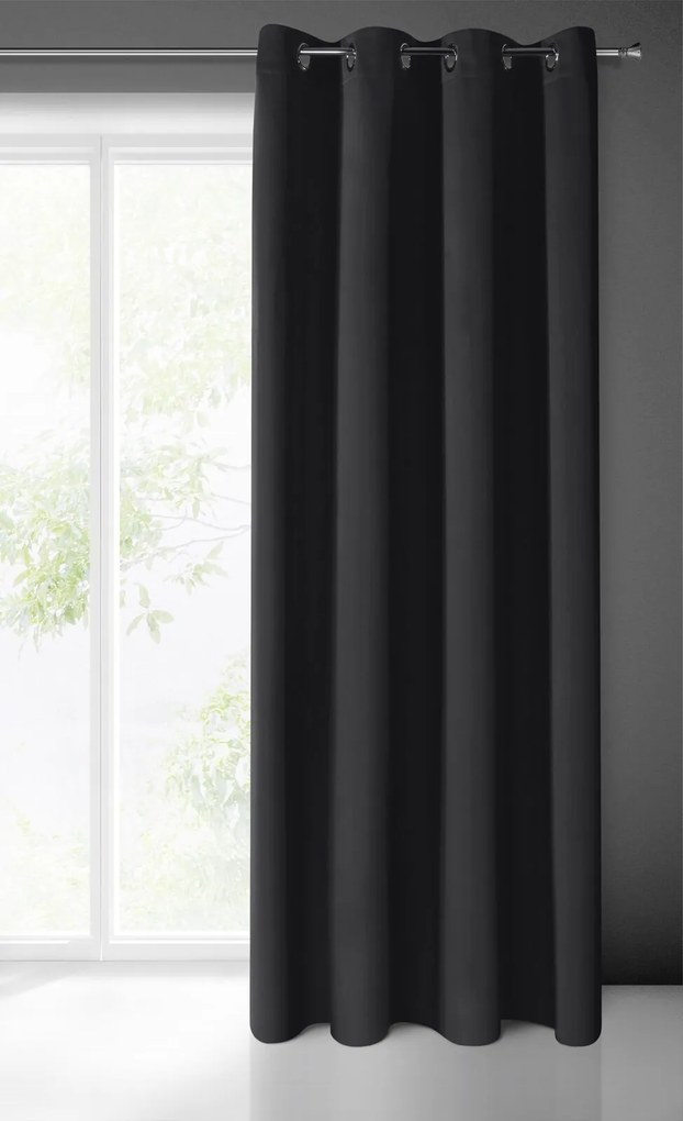 ZATEMŇOVACÍ ZÁVES NA KRÚŽKOCH BLACKOUT 135X250 CM ČIERNA