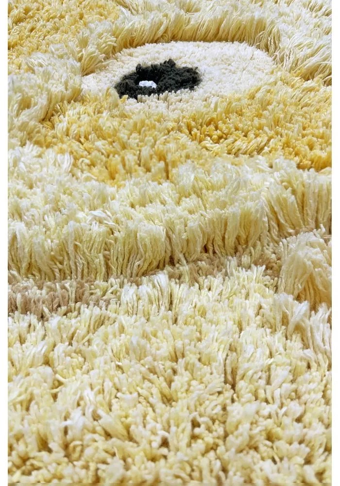 Žltý prateľný ručne tkaný bavlnený detský koberec 95x120 cm Ducky – Lorena Canals