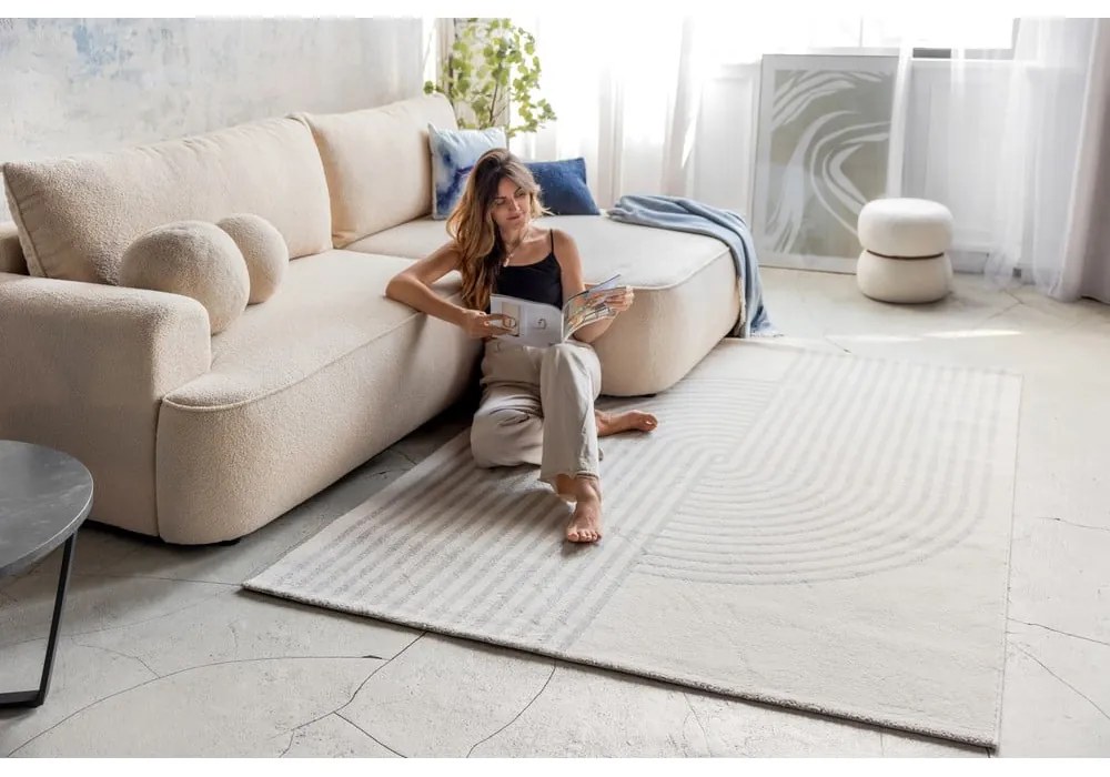 Sivý/krémovobiely koberec 200x290 cm Zen – Universal