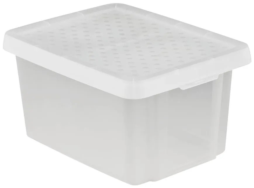 Dóza s vrchnákom Essentials 16l Transparentná