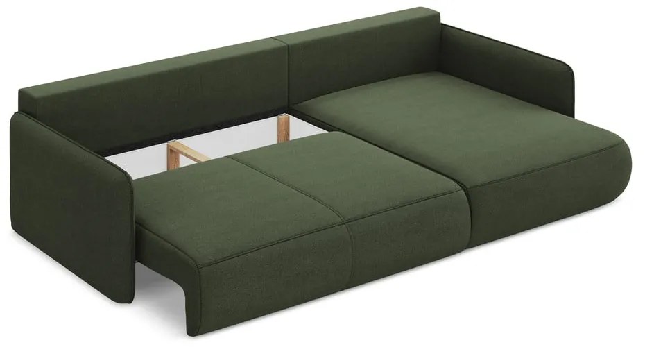 Zelená rozkladacia/s úložným priestorom rohová pohovka (pravý roh) Nanea – Makamii