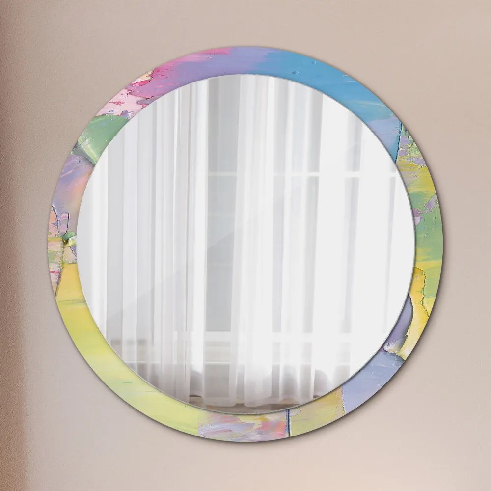 Okrúhle zrkadlo s potlačou Textúra olejovej farby fi 100 cm