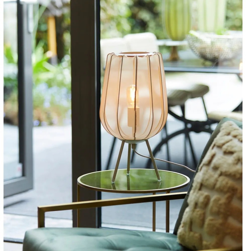 Krémová stolová lampa (výška 45 cm) Plumeria - Light &amp; Living