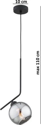 Brilagi - Luster na lanku DIOR 1xE27/60W/230V čierna/dymová sivá