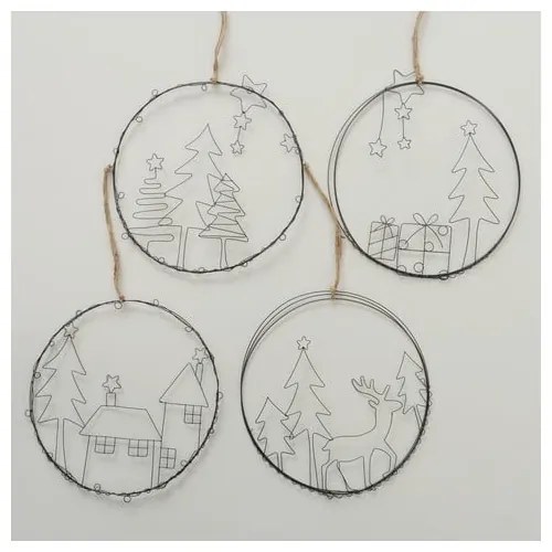 Súprava 4 závesných vianočných ozdôb Boltze Gerda