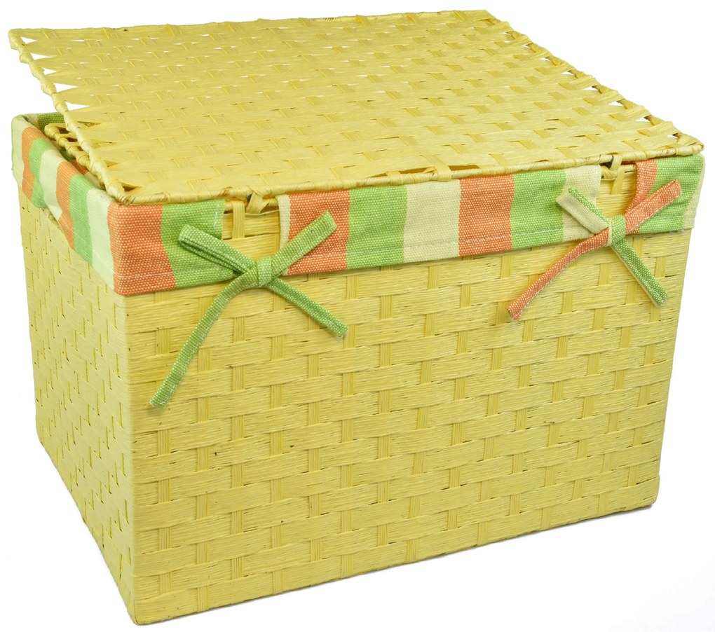 Úložný box s vekom žltý Rozmery (cm): 40x29, v. 28