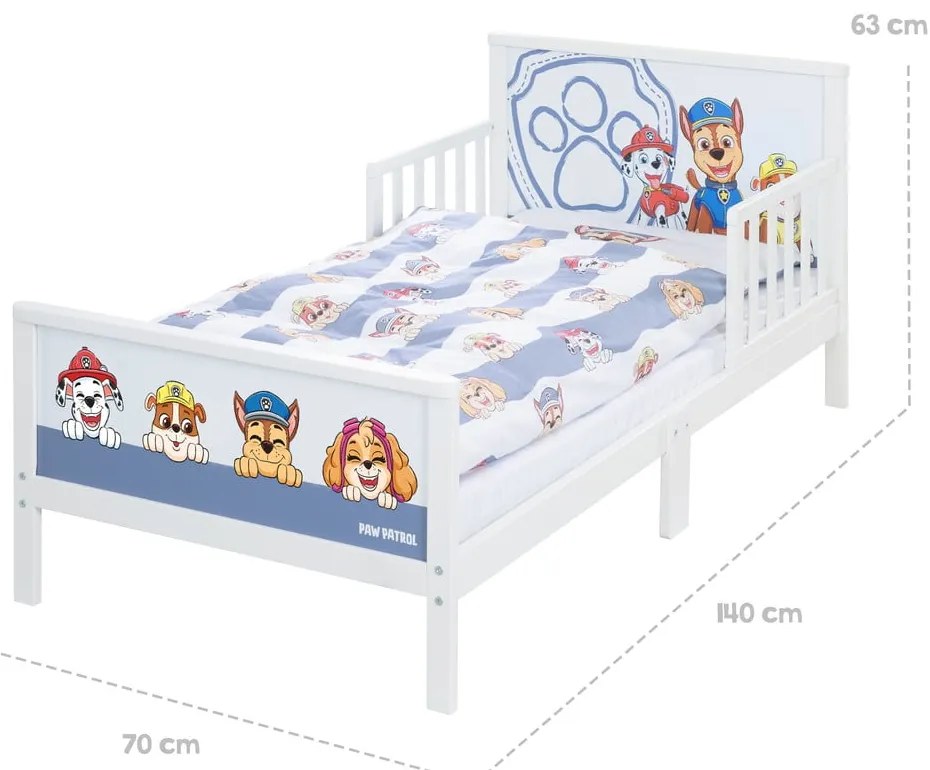Bielo-modrá detská posteľ 70x140 cm Paw Patrol – Roba