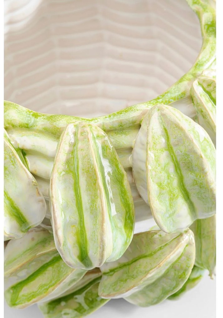 Carambola váza bielo-zelená 23 cm