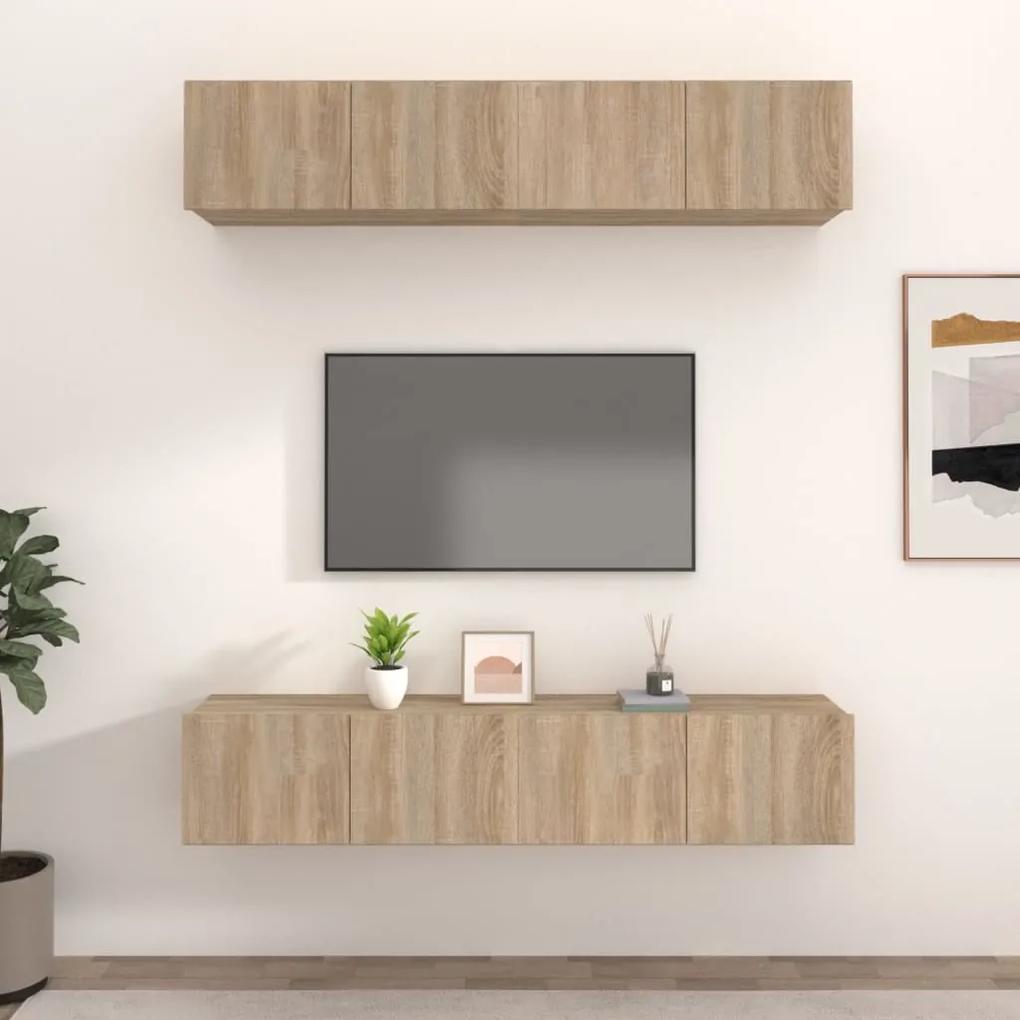 TV skrinky 4 ks dub sonoma 80x30x30 cm spracované drevo