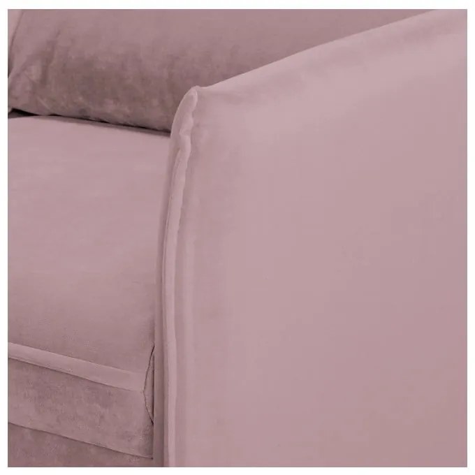 Zamatová pohovka v levanduľovej farbe 138 cm Juli – Ropez