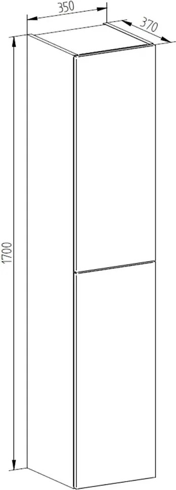 Mereo Mereo, Aira, kúpeľňová skrinka 170 cm vysoká, ľavé otváranie, MER-CN744LN