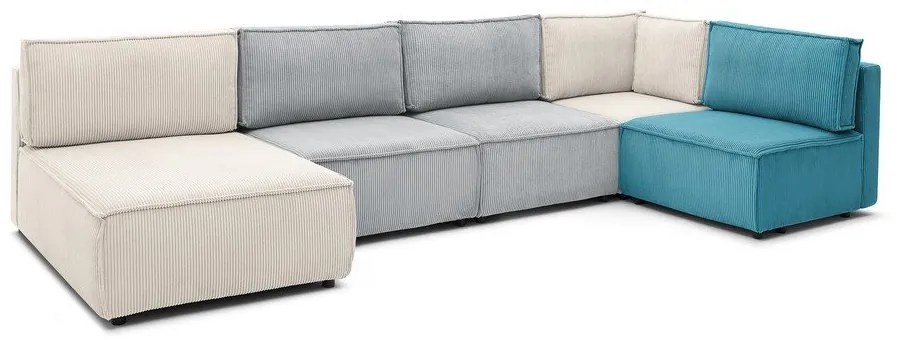 Menčestrová rohová pohovka (do tvaru "U"/variabilná) Nihad modular – Bobochic Paris