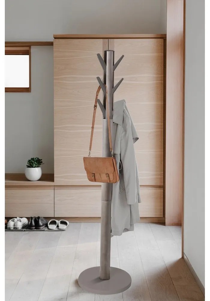 Sivý vešiak z kaučukového dreva Flapper - Umbra