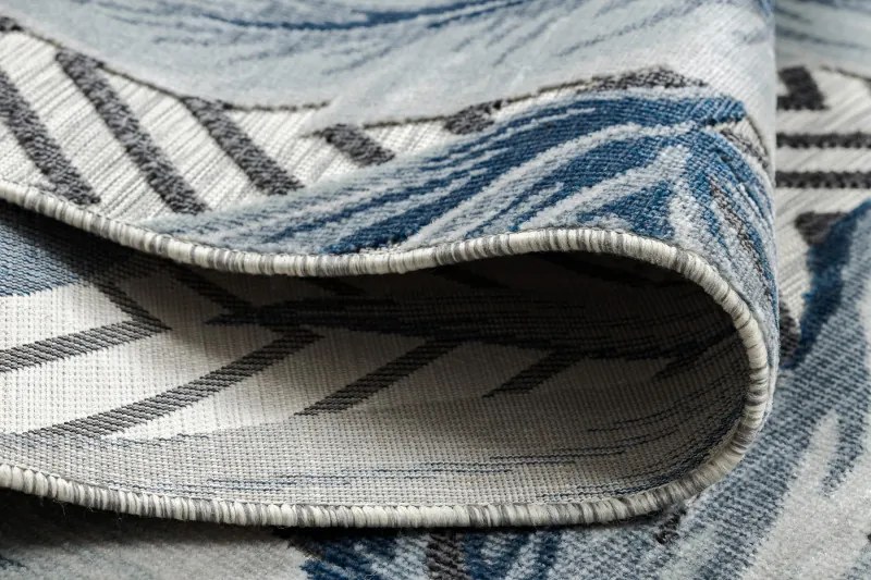 Dywany Łuszczów, Kusový koberec Botanic 65242 Feathers grey – na von aj na doma, 78x150, modrá, chodba / predsieň