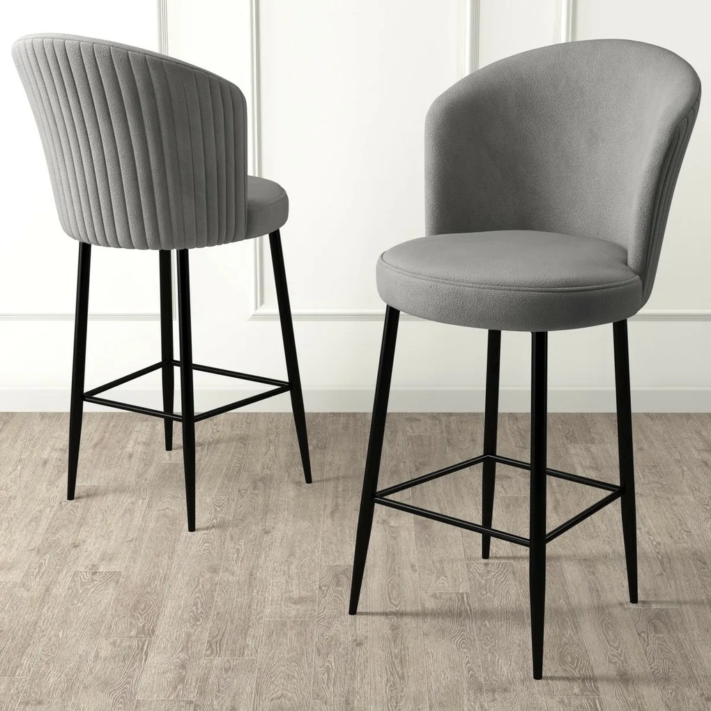 Sada barových stoličiek Fora Grey and Black, 4 ks
