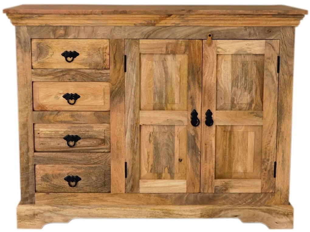 furniture-nabytek.cz - Rustikálna komoda z masívu mango 120x90x45