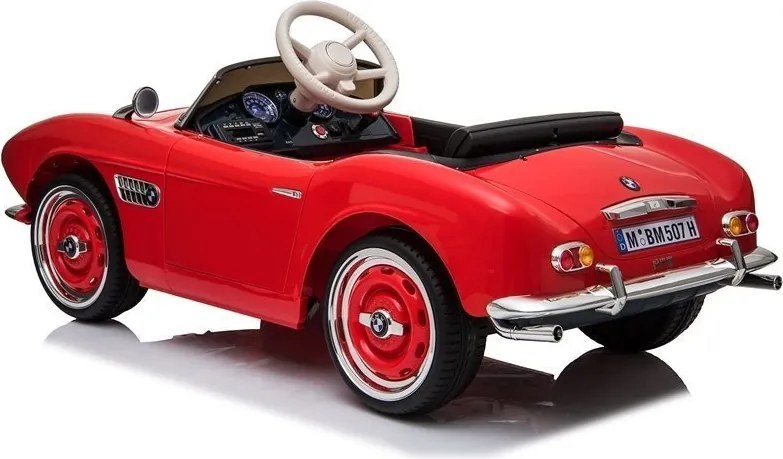 LEAN CARS BMW Retro červené auto na batérie, maľované