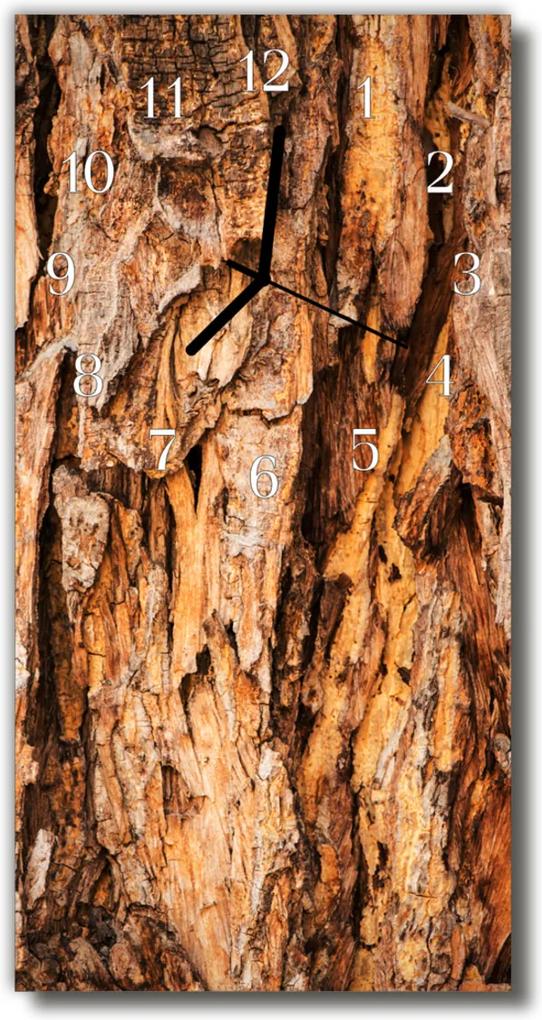 Sklenené hodiny vertikálne  Príroda Kôra hnedého stromu