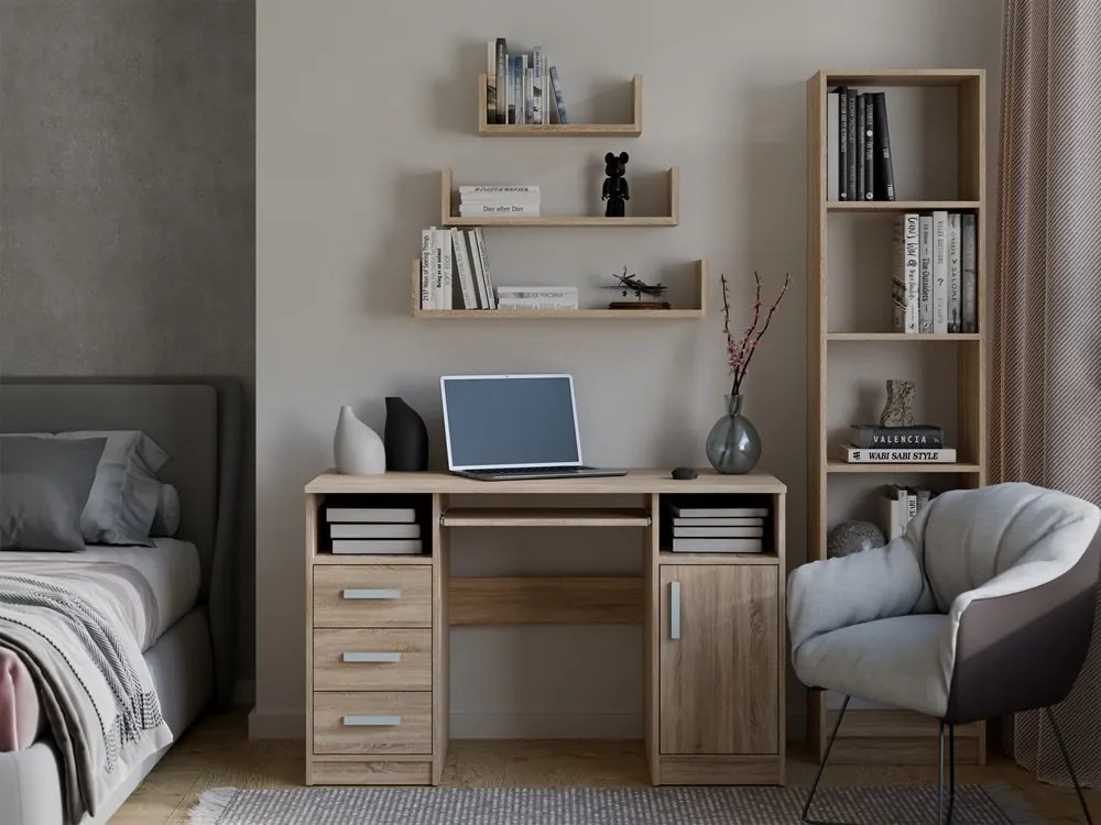 Súprava dubových nástenných políc MOBI hnedá