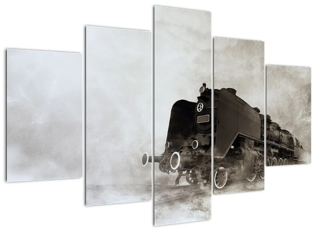 Obraz - Vlak v hmle (150x105 cm)