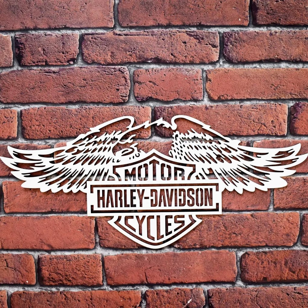 DUBLEZ | Drevený obraz - Logo Harley Davidson | Obraz