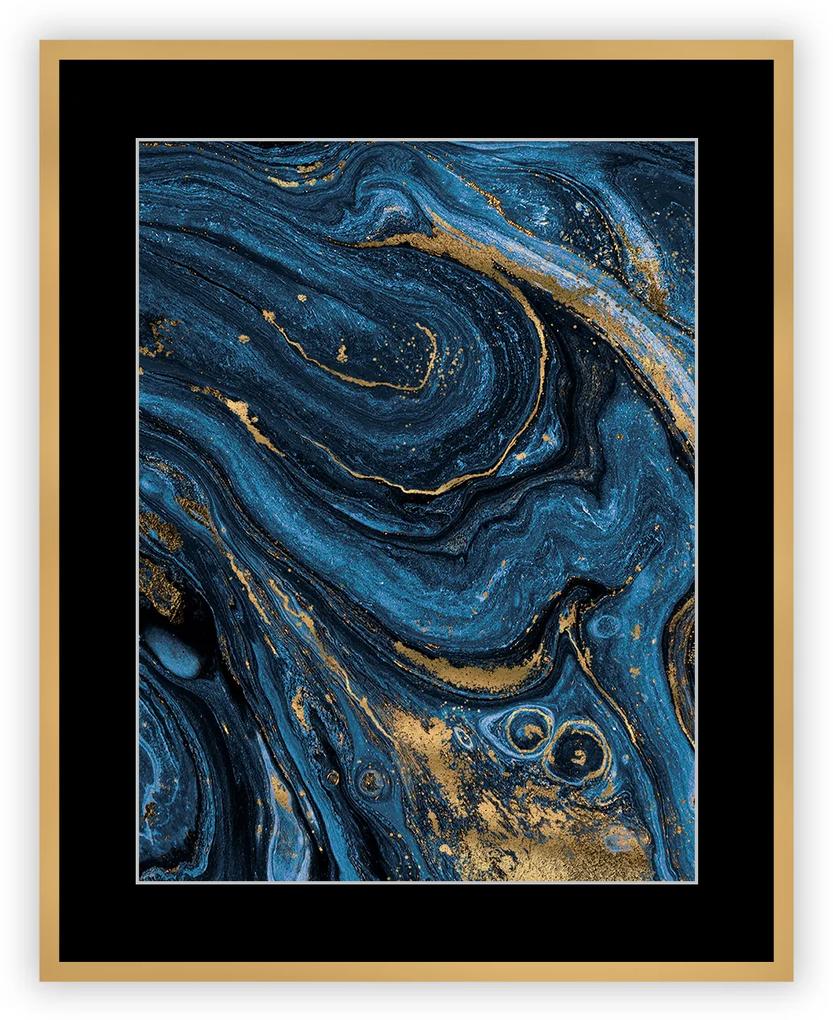 Obraz Abstract Blue&amp;Gold II 40 x 50cm