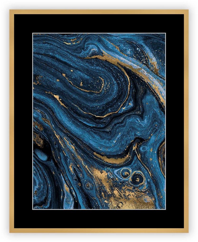 Obraz Abstract Blue&Gold II 40 x 50cm