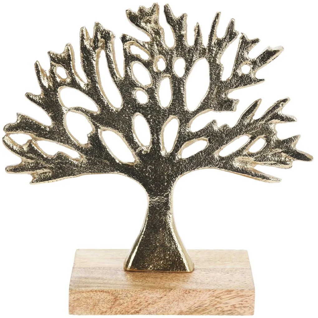 Dekoračná soška Tree2, 16x17,3x6 cm, zlatá