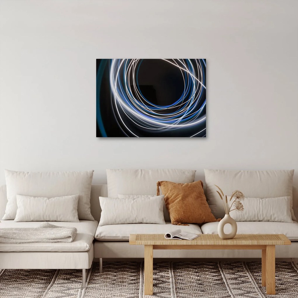 Obraz modrých liniek (70x50 cm)