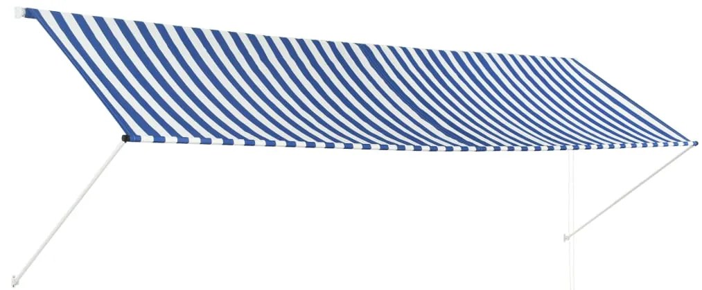 vidaXL Zaťahovacia markíza 400x150 cm modro-biela