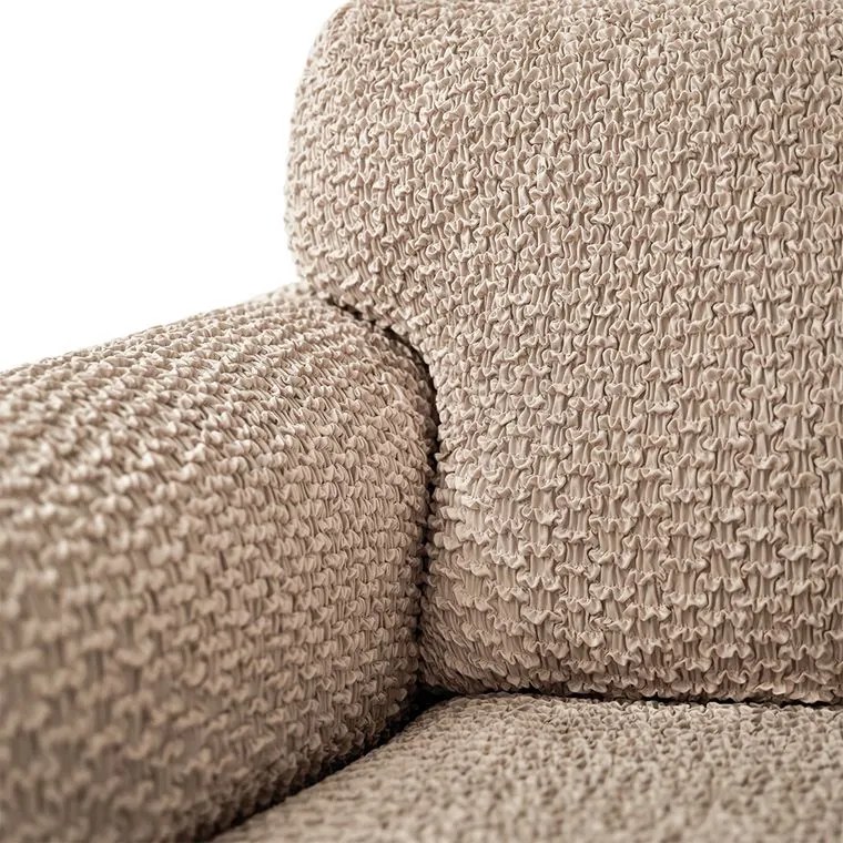 Bielastické poťahy MOSAICO béžové kreslo ušiak (š. 60 - 110 cm)
