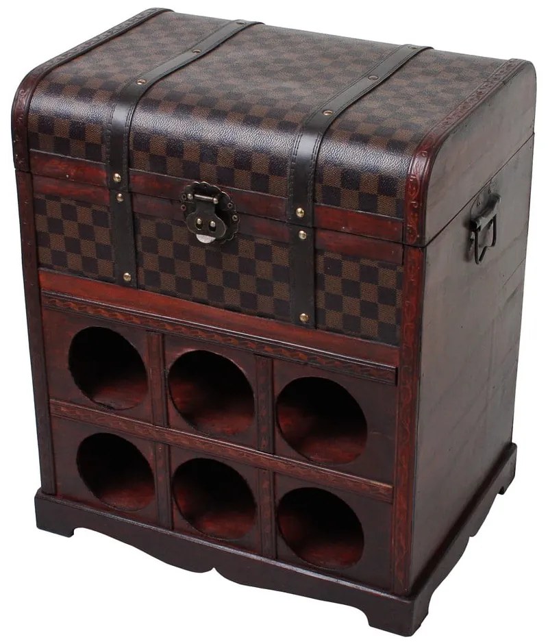 Hnedá vinotéka na 6 fliaš, 41x48 cm – Deco Pleasure