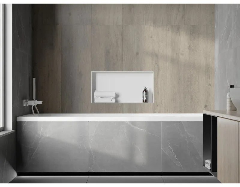 Mexen X-Wall-NR, polička na zapustenie pod obklad bez goliera 60 x 30 cm, biela, 1921603010