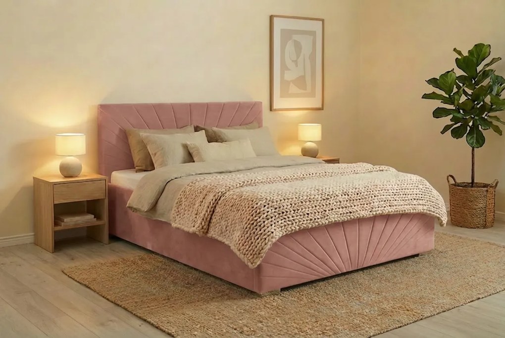 Postel OLEG 120x200 cm Ružová S matracom