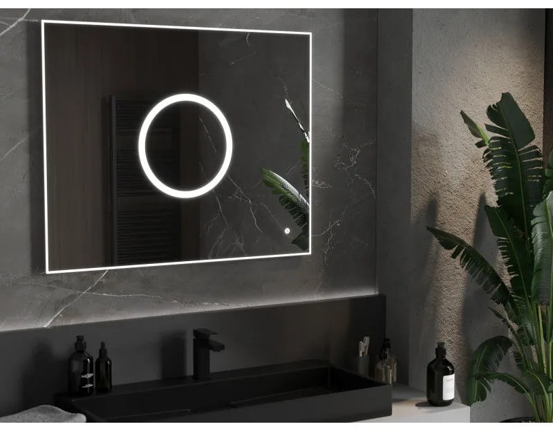 Mexen Koga, LED kúpeľňové zrkadlo s podsvietením 100 x 80 cm, 6000K, ochrana proti zahmlievaniu, 9821-100-080-611-00
