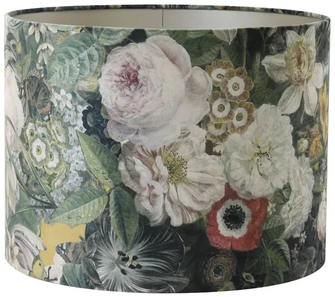 Kvetované tienidlo na lampu Butterfly ocher -  Ø 40*30cm/ E27