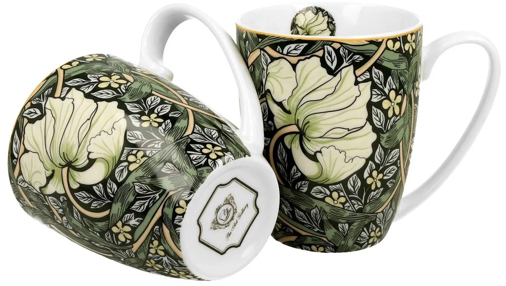 Sada 2 ks porcelánových hrnků Morris Pimpernel 350 ml zelená