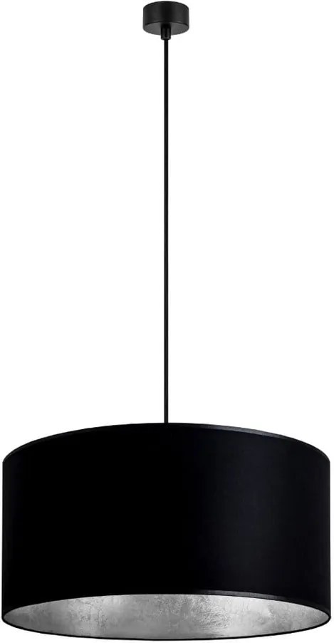 Čierne závesné svietidlo s vnútrom v striebornej farbe Sotto Luce Mika, ∅ 50 cm