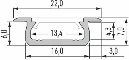 Led-Labs LED profil LUMINES typ Z surový 2,02m