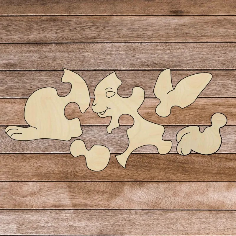 Drevené montessori edukačné puzzle - Zajačik | SENTOP H020 Topoľ H020