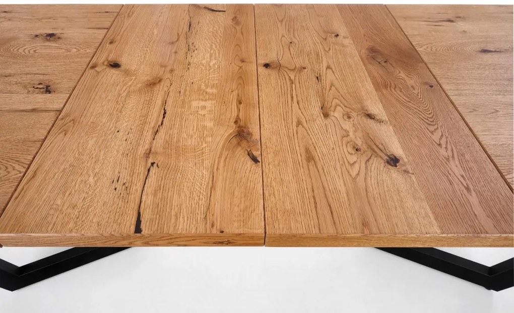 Rozkladací jedálenský stôl Massive 160 cm svetlý dub/čierny