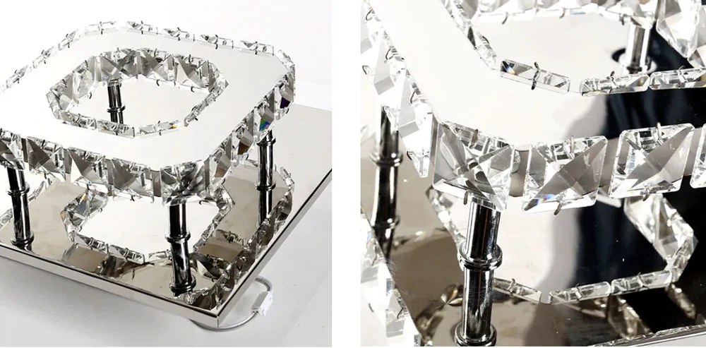 Stropné LED krištáľové svietidlo PLATON single square - 8W